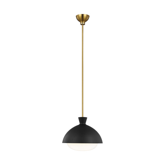 Visual Comfort Studio AEP1031BBSMBK One Light Pendant, Midnight Black and Burnished Brass