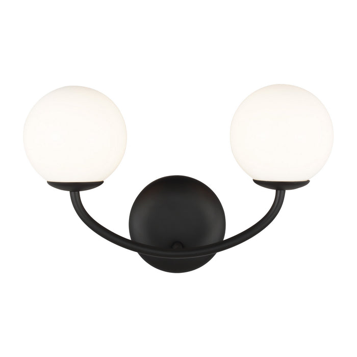Visual Comfort Studio AEV1012MBK Two Light Vanity, Midnight Black