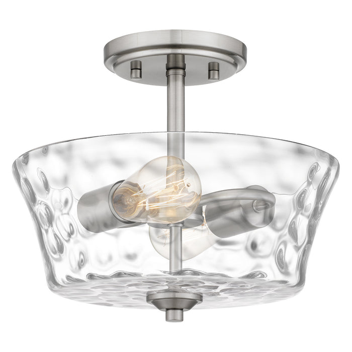 Quoizel ACA1711BN Two Light Semi Flush Mount, Brushed Nickel