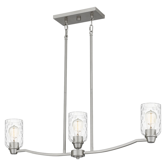 Quoizel ACA335BN Three Light Linear Chandelier, Brushed Nickel
