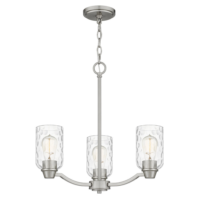Quoizel ACA5020BN Three Light Chandelier, Brushed Nickel