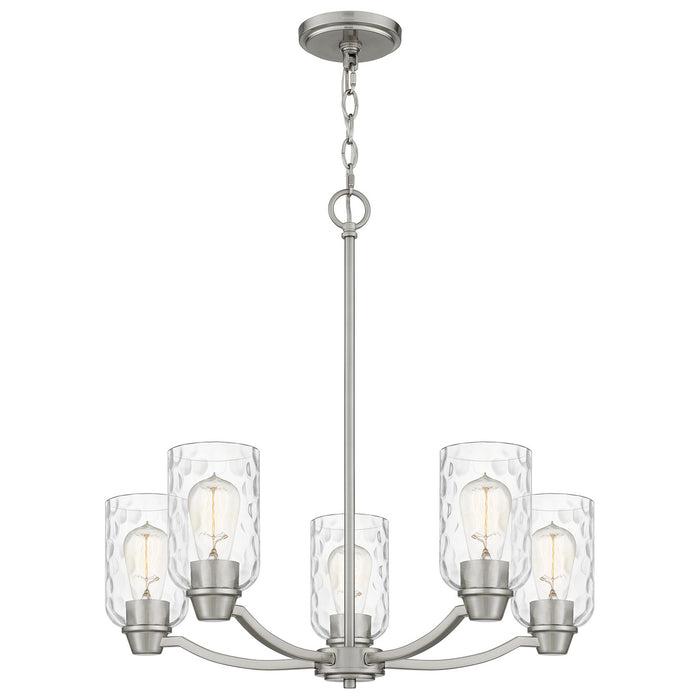 Quoizel ACA5024BN Five Light Chandelier, Brushed Nickel
