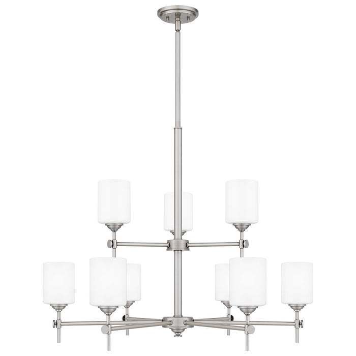 Quoizel ARI5034AP Nine Light Chandelier, Antique Polished Nickel