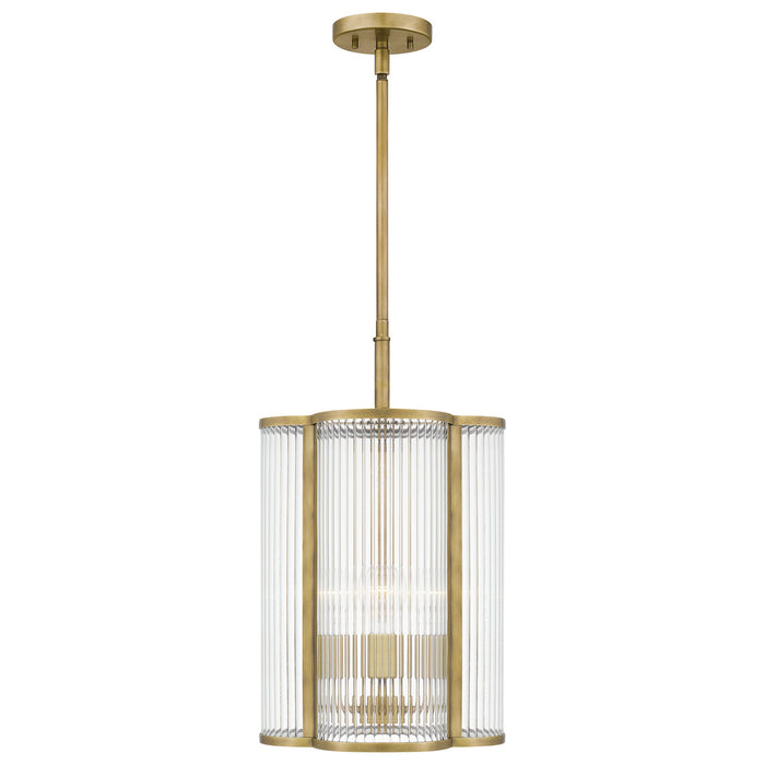 Quoizel ASR1512WS Four Light Pendant, Weathered Brass