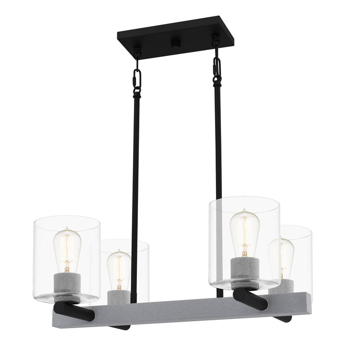 Quoizel CDW5022MBK Four Light Linear Chandelier, Matte Black