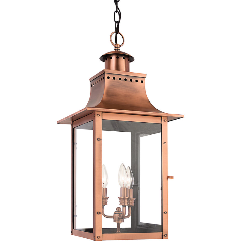 Quoizel CM1512AC Three Light Pendant, Aged Copper