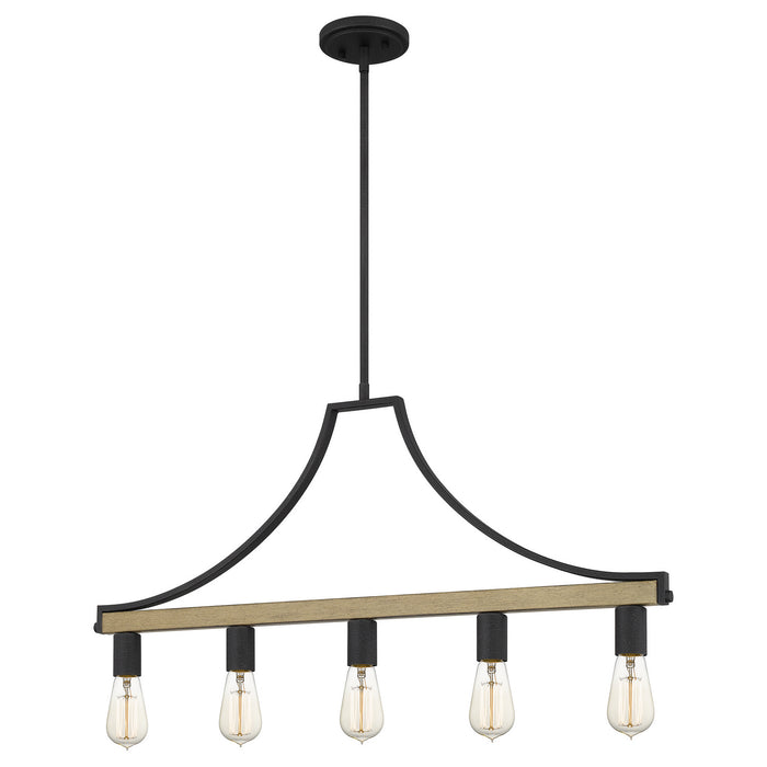 Quoizel CMS534GK Five Light Linear Chandelier, Grey Ash