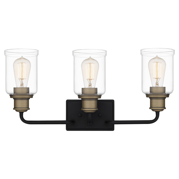 Quoizel COX8622MBK Three Light Bath, Matte Black