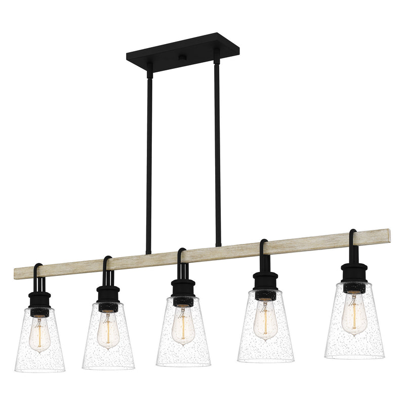 Quoizel KGB142EK Five Light Linear Chandelier, Earth Black