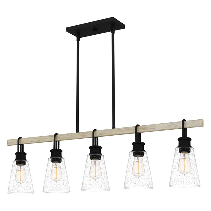 Quoizel KGB142EK Five Light Linear Chandelier, Earth Black
