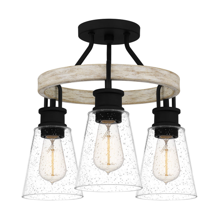 Quoizel KGB1718EK Three Light Semi Flush Mount, Earth Black
