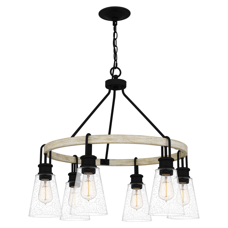 Quoizel KGB5029EK Six Light Chandelier, Earth Black