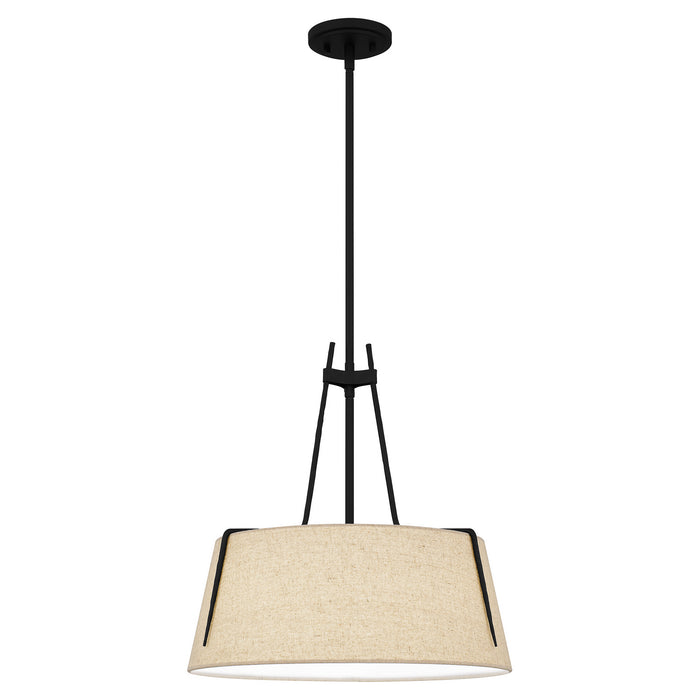 Quoizel LOA2818MBK Three Light Pendant, Matte Black