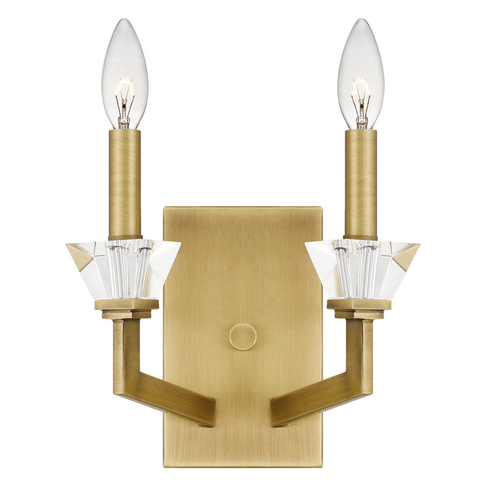 Quoizel LOT8708AB Two Light Wall Sconce, Aged Brass