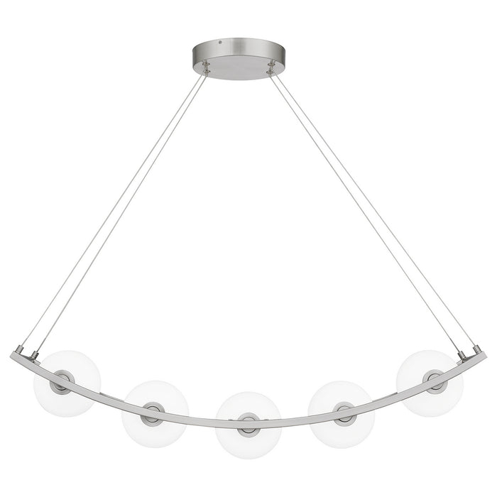 Quoizel PCENZ138BN Five Light Linear Chandelier, Brushed Nickel