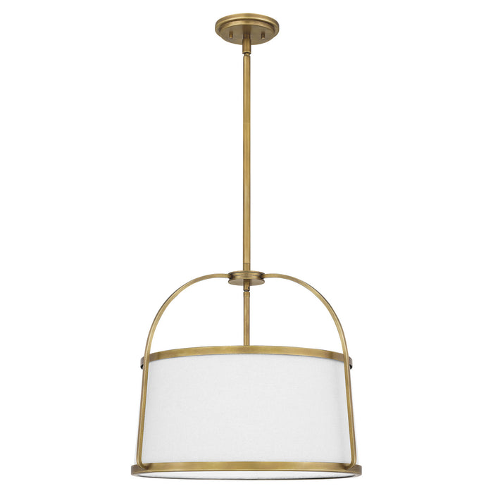 Quoizel QP5342WS Four Light Pendant, Weathered Brass