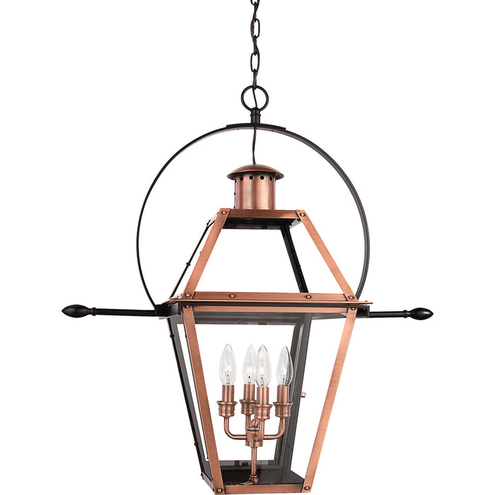 Quoizel RO2814AC Four Light Pendant, Aged Copper