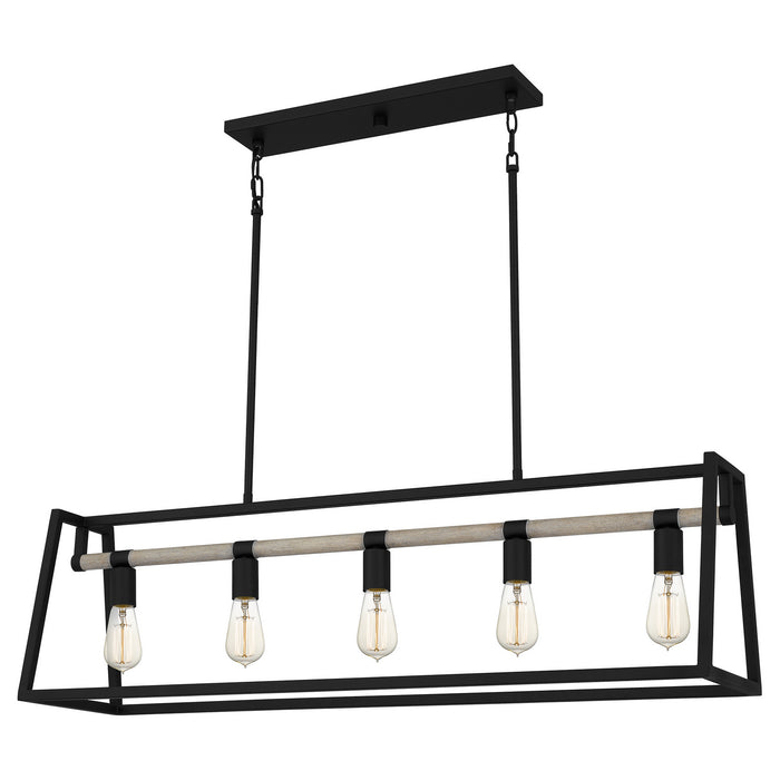 Quoizel TPT142MBK Five Light Linear Chandelier, Matte Black