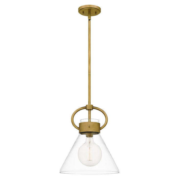Quoizel WBS1512WS One Light Mini Pendant, Weathered Brass