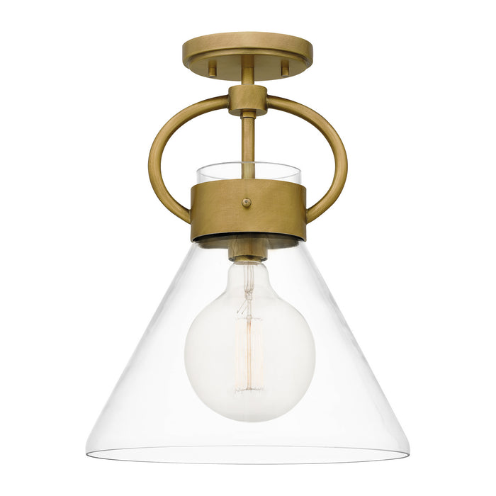 Quoizel WBS1712WS One Light Semi Flush Mount, Weathered Brass