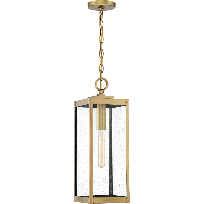 Quoizel WVR1507A One Light Mini Pendant, Antique Brass