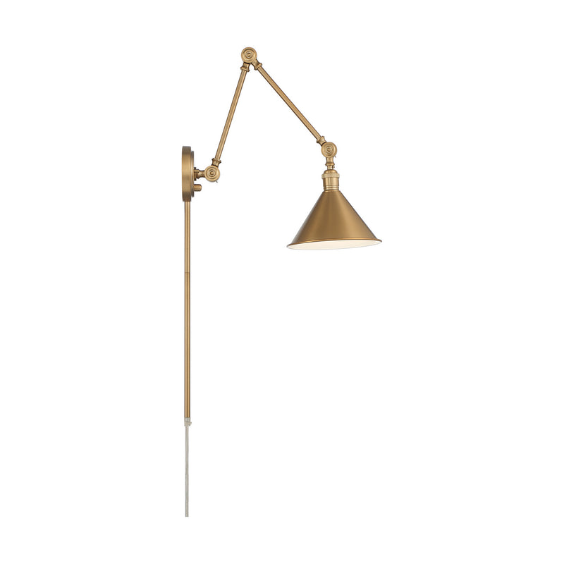 Nuvo Lighting 60-7361 One Light Swing Arm Wall Lamp, Burnished Brass