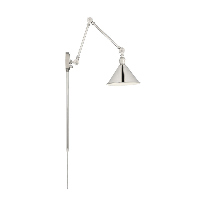 Nuvo Lighting 60-7362 One Light Swing Arm Wall Lamp, Polished Nickel