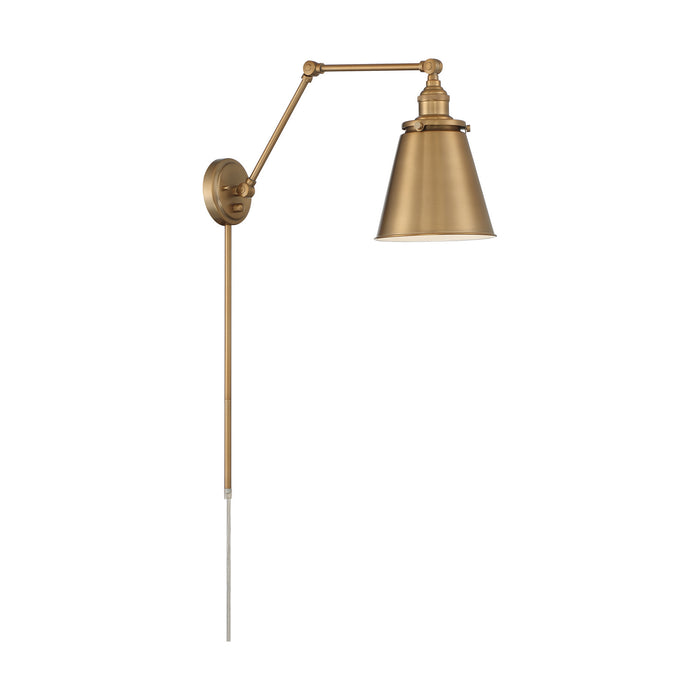 Nuvo Lighting 60-7367 One Light Swing Arm Wall Lamp, Burnished Brass