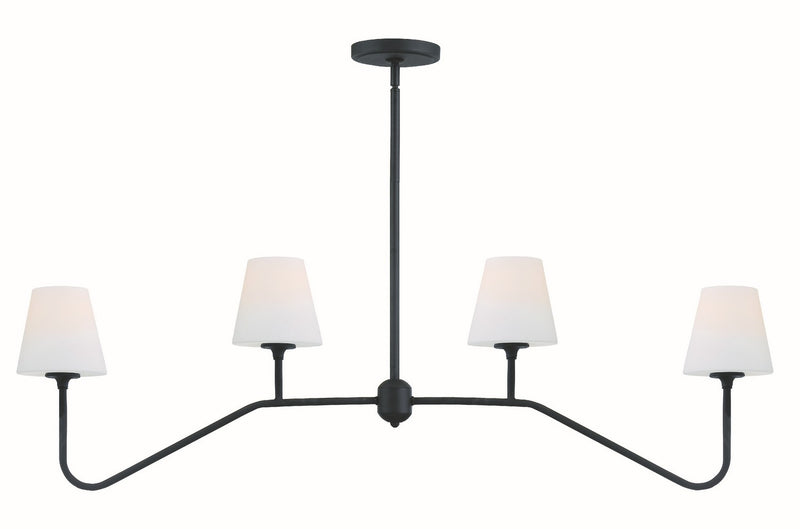 Crystorama KEE-A3004-BF Four Light Chandelier, Black Forged