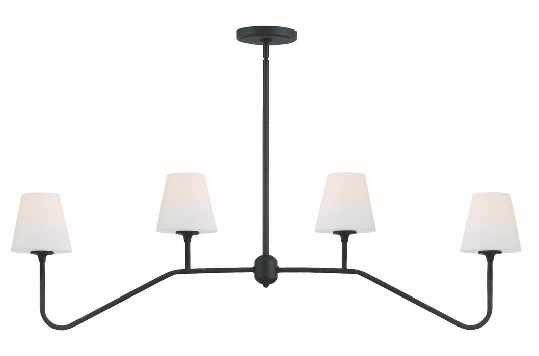 Crystorama KEE-A3004-BF Four Light Chandelier, Black Forged