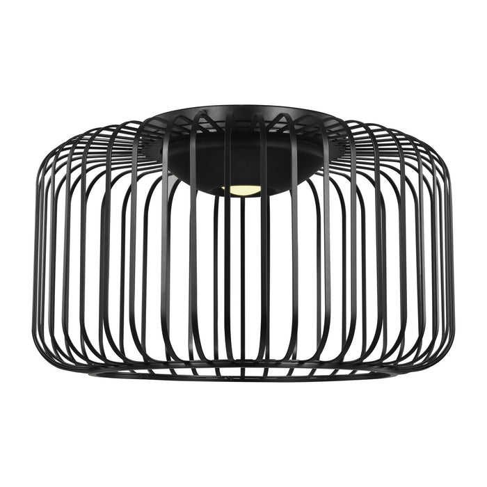 Visual Comfort Modern 700FMKAI15B-LED930 LED Flush Mount, Nightshade Black