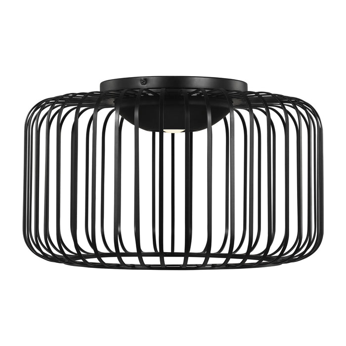Visual Comfort Modern 700FMKAI15B-LED930 LED Flush Mount, Nightshade Black