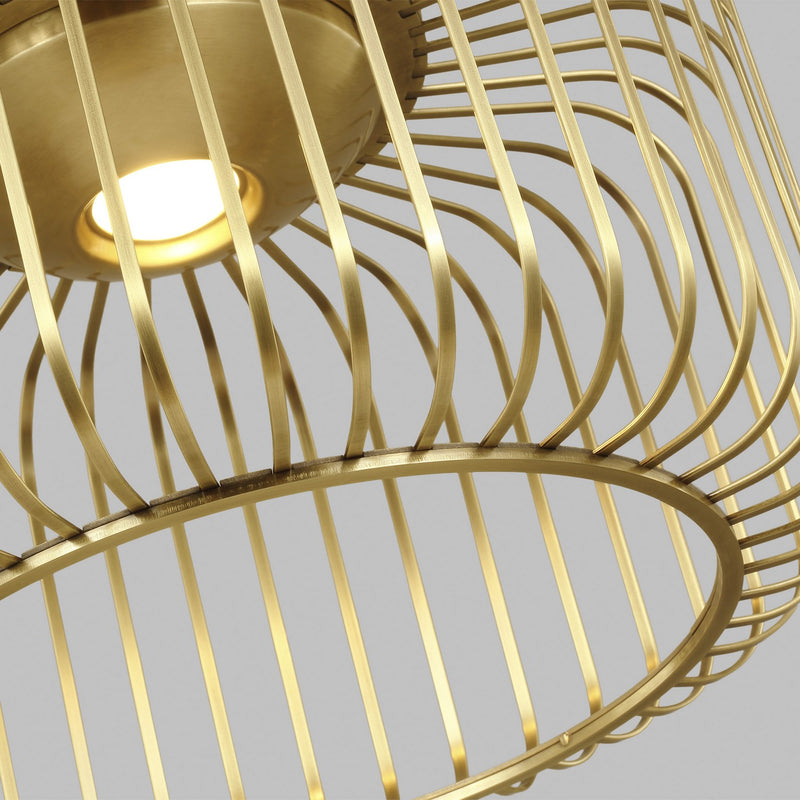 Visual Comfort Modern 700FMKAI15BR-LED930 LED Flush Mount, Plated Brass