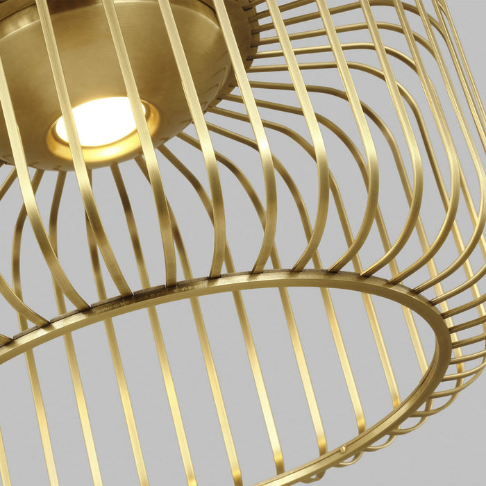 Visual Comfort Modern 700FMKAI15BR-LED930 LED Flush Mount, Plated Brass