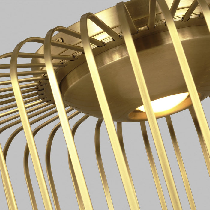 Visual Comfort Modern 700FMKAI15BR-LED930 LED Flush Mount, Plated Brass