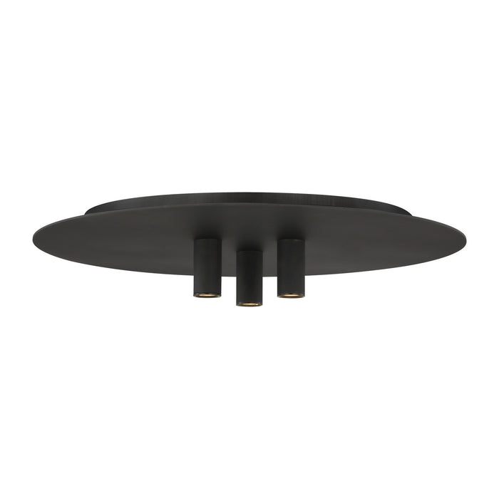 Visual Comfort Modern 700FMPNT16B-LED930-277 LED Flush Mount, Nightshade Black