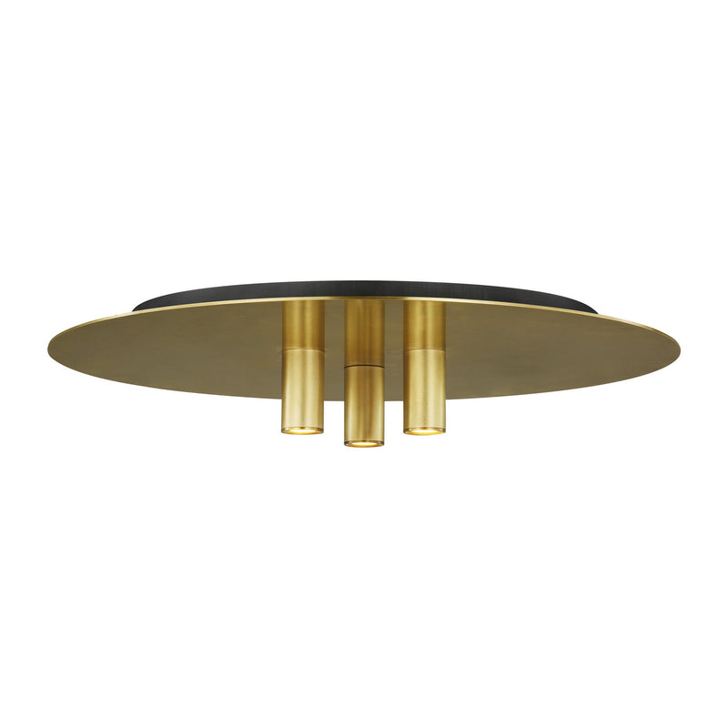 Visual Comfort Modern 700FMPNT16NB-LED930-277 LED Flush Mount, Natural Brass