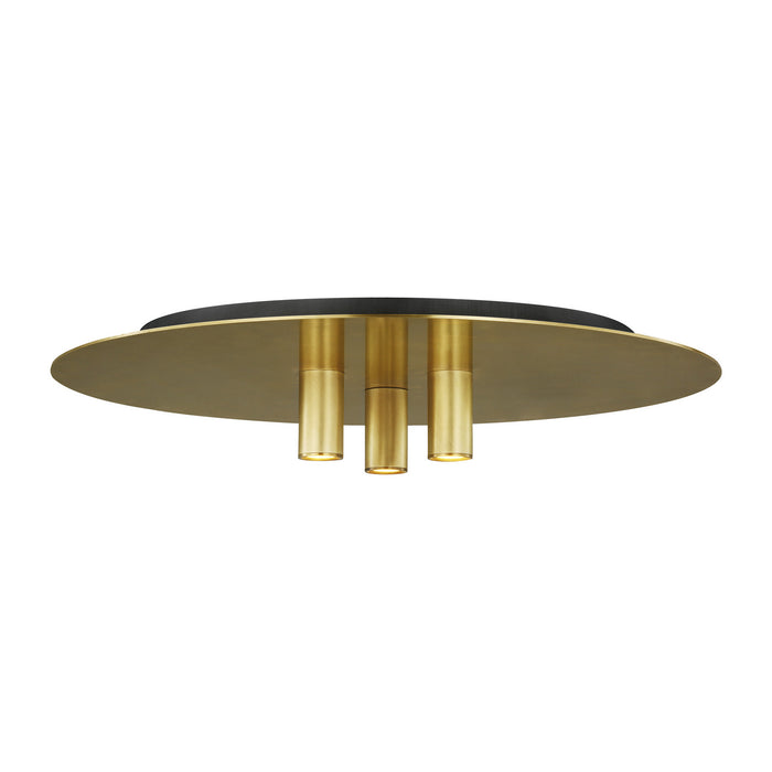 Visual Comfort Modern 700FMPNT16NB-LED930-277 LED Flush Mount, Natural Brass