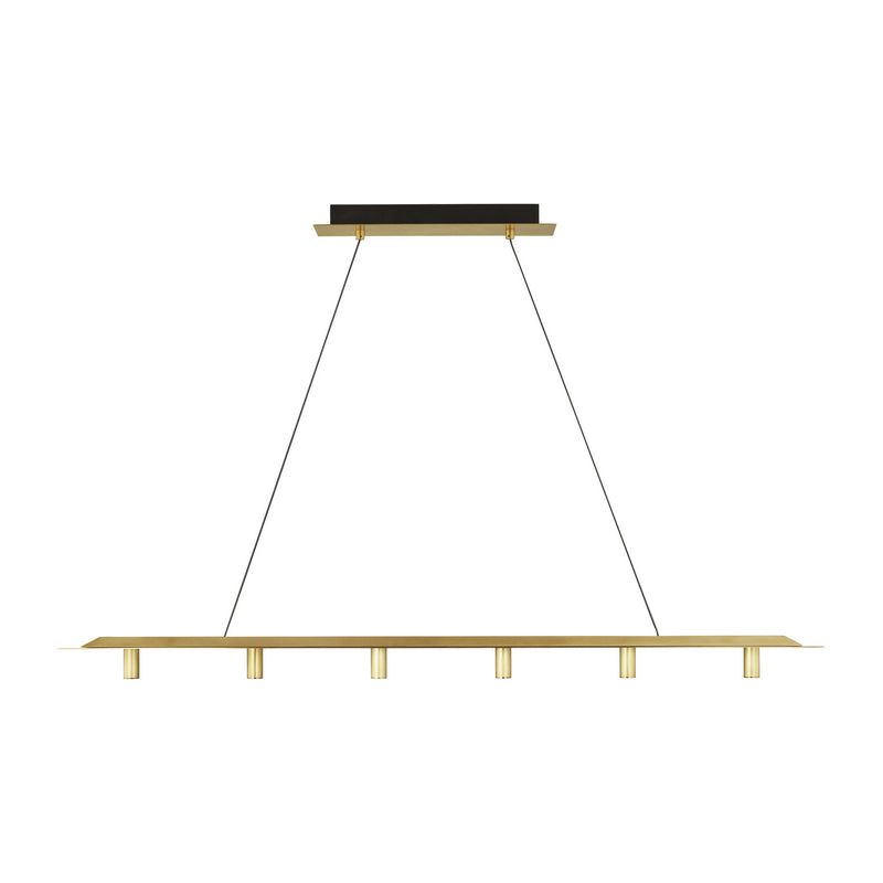 Visual Comfort Modern 700LSPNT50NB-LED930 LED Linear Suspension, Natural Brass