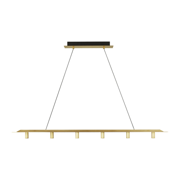 Visual Comfort Modern 700LSPNT50NB-LED930-277 LED Linear Suspension, Natural Brass