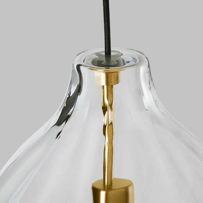Visual Comfort Modern 700TDHARPCNB-LED927 LED Pendant, Natural Brass