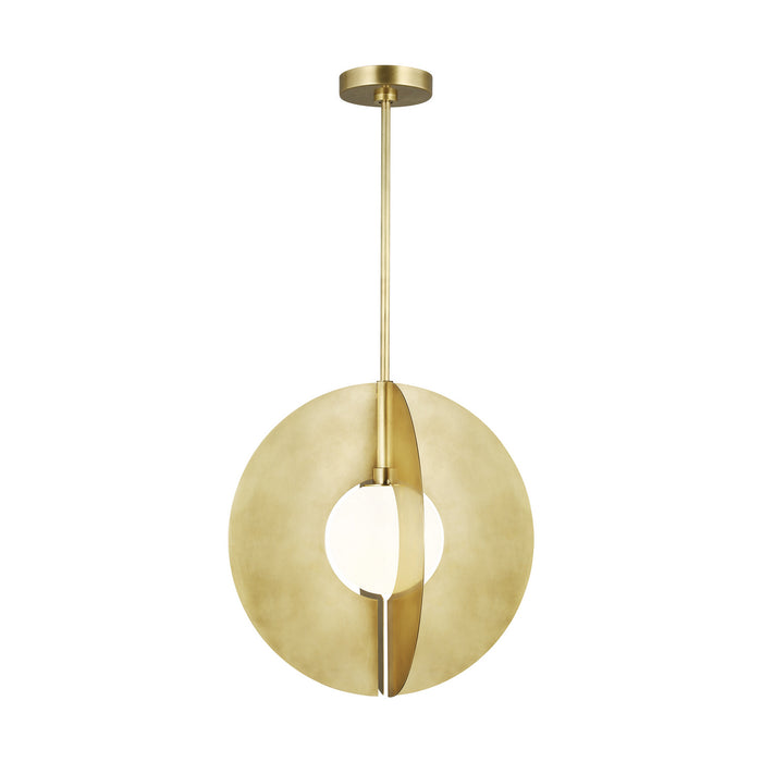 Visual Comfort Modern 700TDOBLRGNB One Light Pendant, Natural Brass