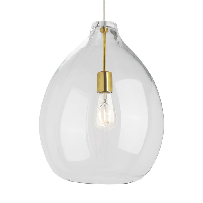 Visual Comfort Modern 700TDQNTPCNB One Light Pendant, Natural Brass