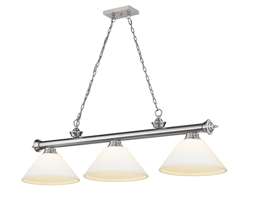 Z-Lite 2306-3BN-AMO14 Three Light Billiard, Brushed Nickel