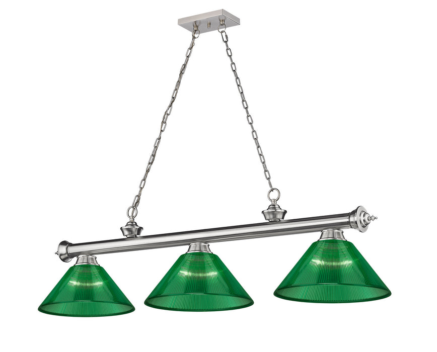Z-Lite 2306-3BN-ARG Three Light Billiard, Brushed Nickel
