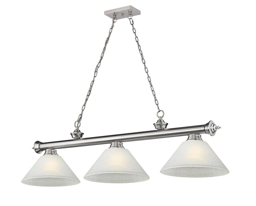 Z-Lite 2306-3BN-AWL14 Three Light Billiard, Brushed Nickel