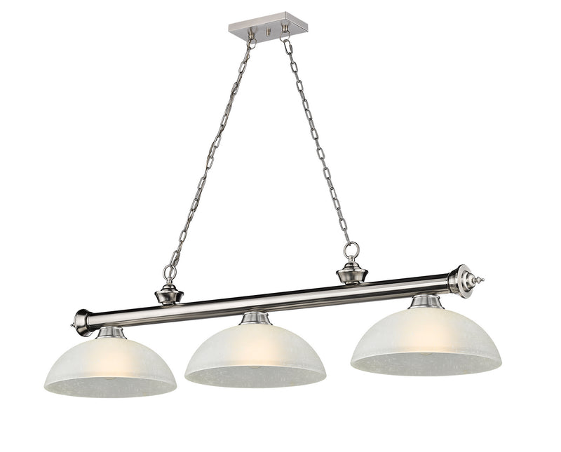 Z-Lite 2306-3BN-DWL14 Three Light Billiard, Brushed Nickel
