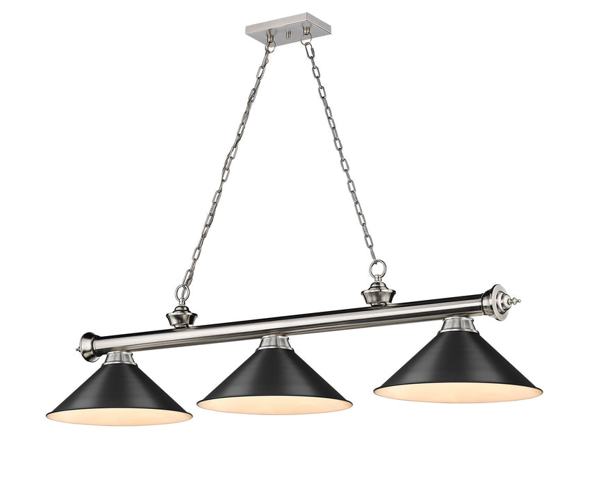 Z-Lite 2306-3BN-MB15 Three Light Billiard, Brushed Nickel