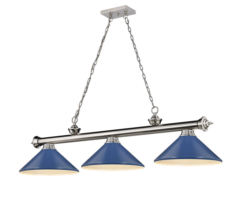Z-Lite 2306-3BN-MNB Three Light Billiard, Brushed Nickel