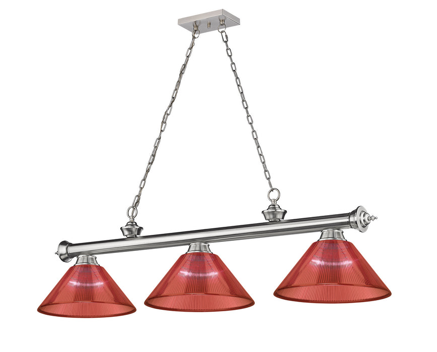 Z-Lite 2306-3BN-PRD Three Light Billiard, Brushed Nickel